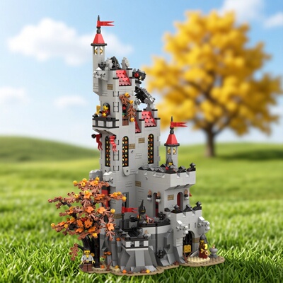 现货小颗粒MOC-191306惊恐骑士巴兹尔庄园积木益智模型礼物摆件