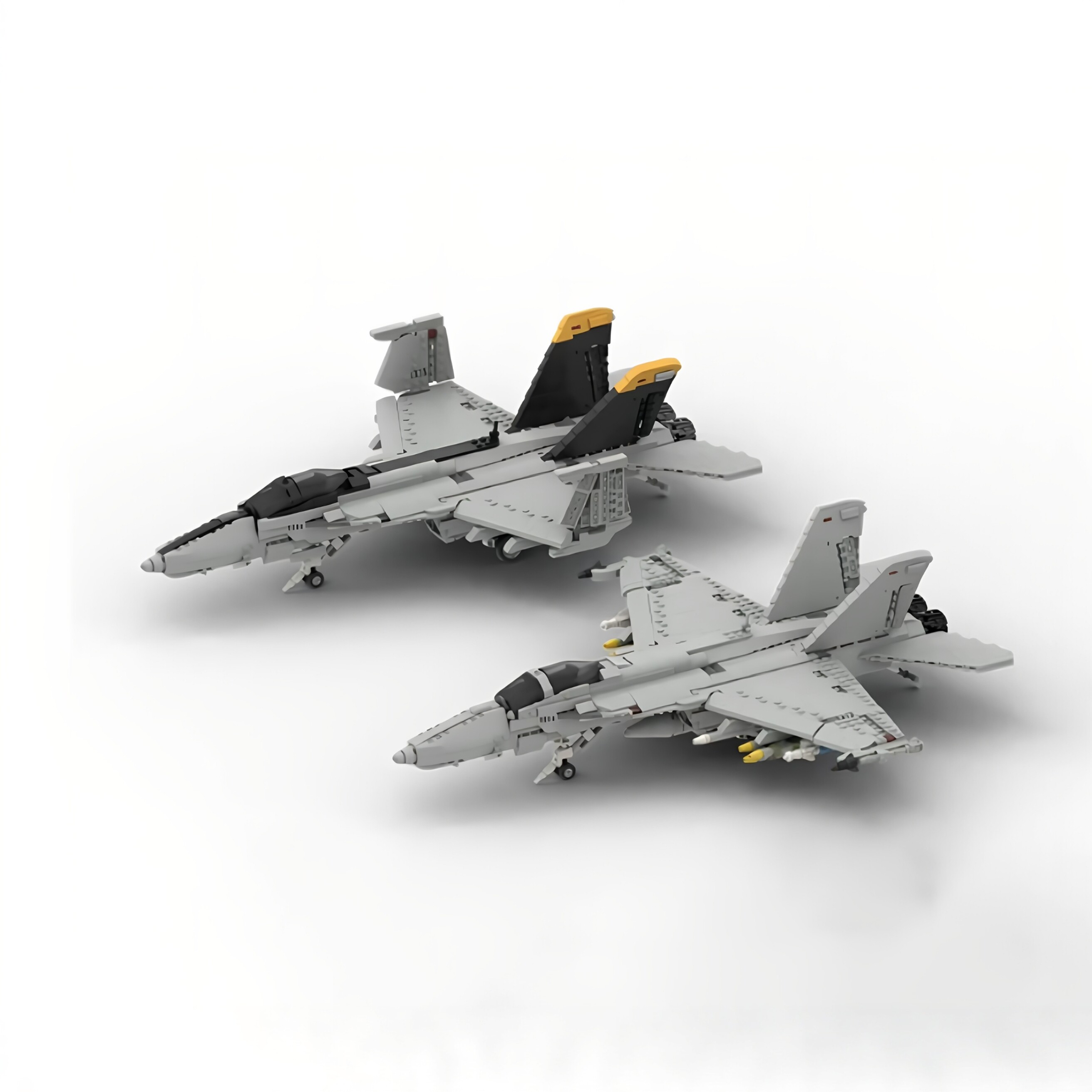 现货小颗粒MOC飞机波音F/A-18E超级大黄蜂1/35比例拼装积木模型