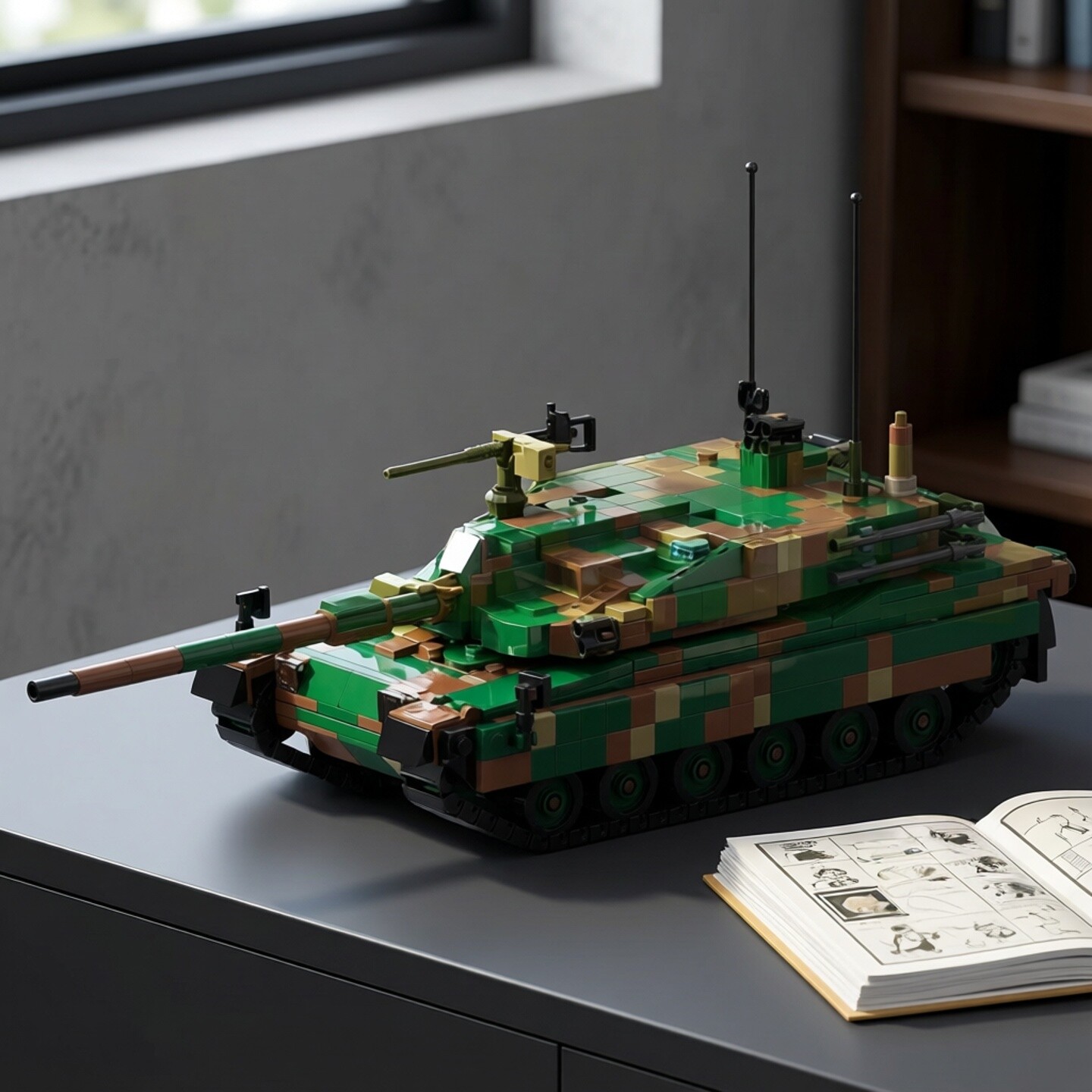 现货小颗粒MOC-200196坦克军事系列积木K2黑豹益智玩具模型摆件
