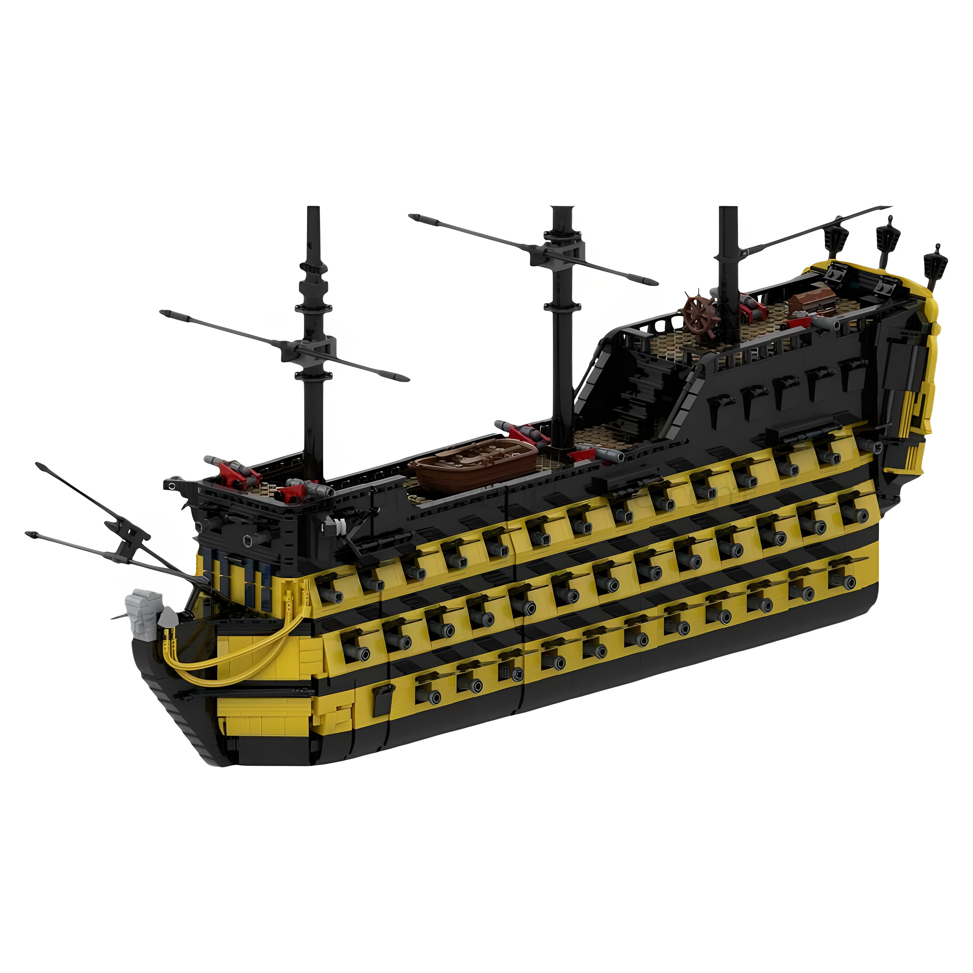 现货小颗粒MOC-199832海盗船积木