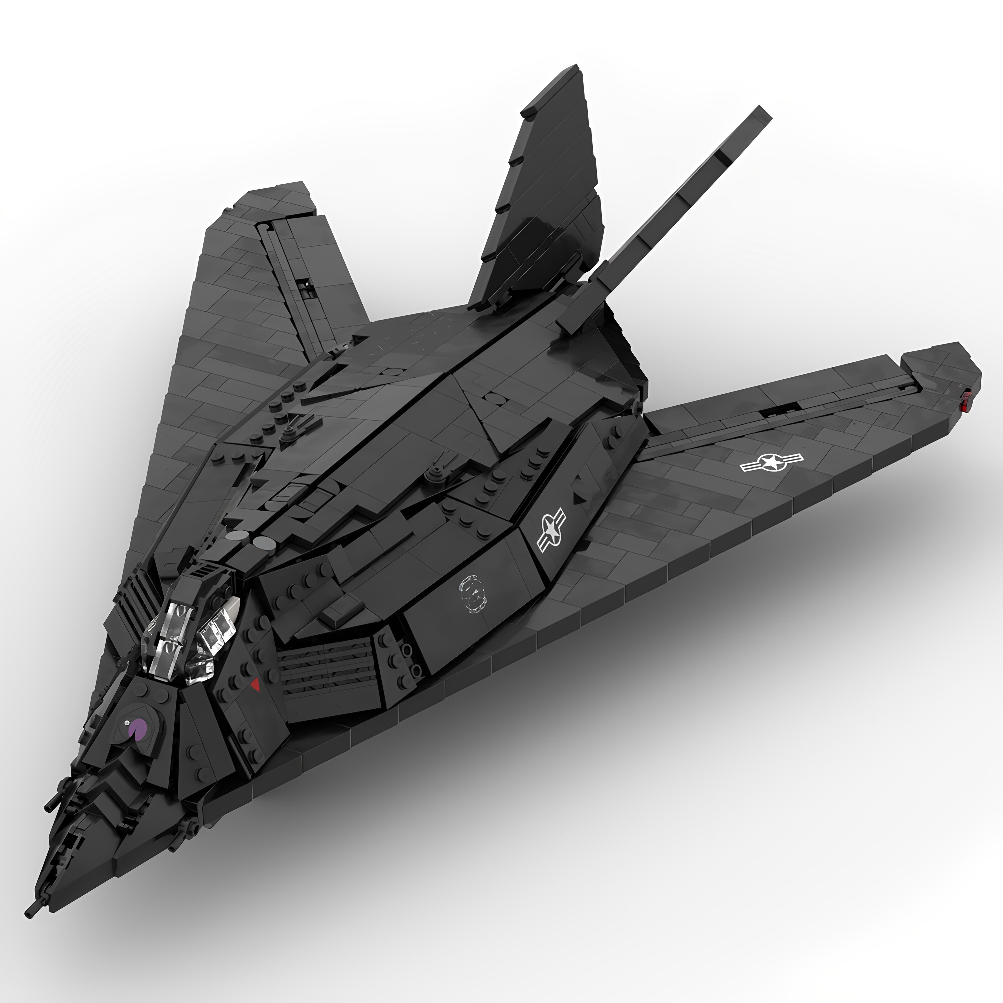 现货小颗粒MOC-96820军事战斗机积木F-117夜鹰玩具模型礼物摆件