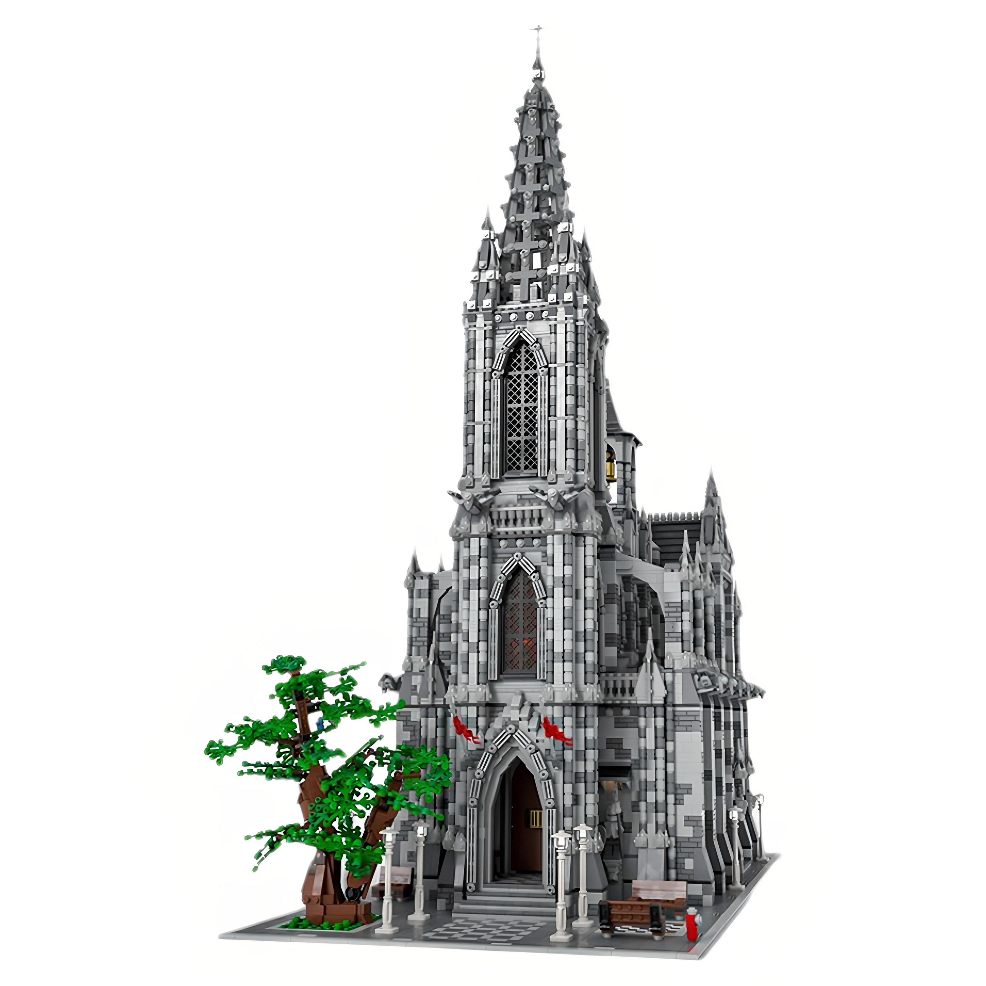现货小颗粒MOC-29962模块化教堂建筑街景积木玩具模型礼物摆件