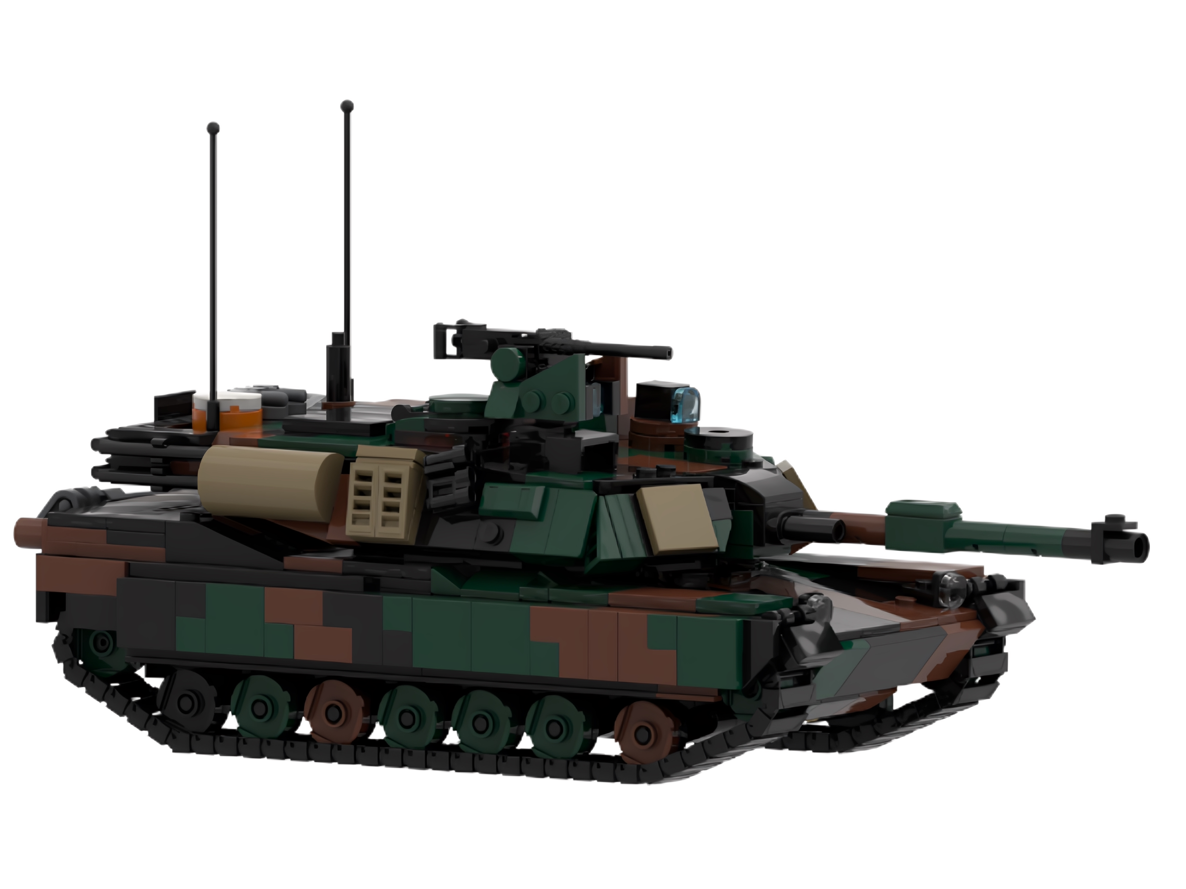 现货小颗粒MOC-184373M1A2艾布拉姆斯森林坦克积木益智模型摆件