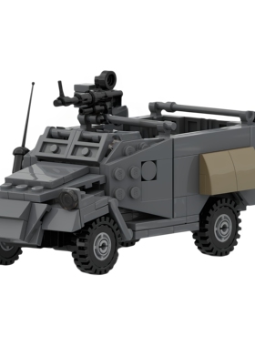 现货小颗粒MOC-152100汽车庄家运兵车BTR-40侦查车辆积木玩具模型