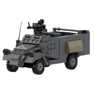 现货小颗粒MOC-152100汽车庄家运兵车BTR-40侦查车辆积木玩具模型