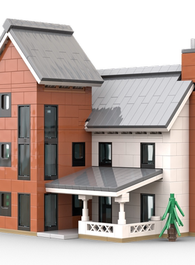 MOC-57652筒仓房屋积木建筑模型