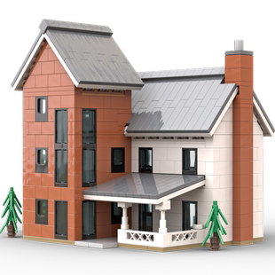 MOC-57652筒仓房屋积木建筑模型