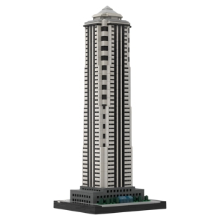 现货小颗粒MOC-50525纽约梅隆中心1:650比例建筑积木玩具模型摆件