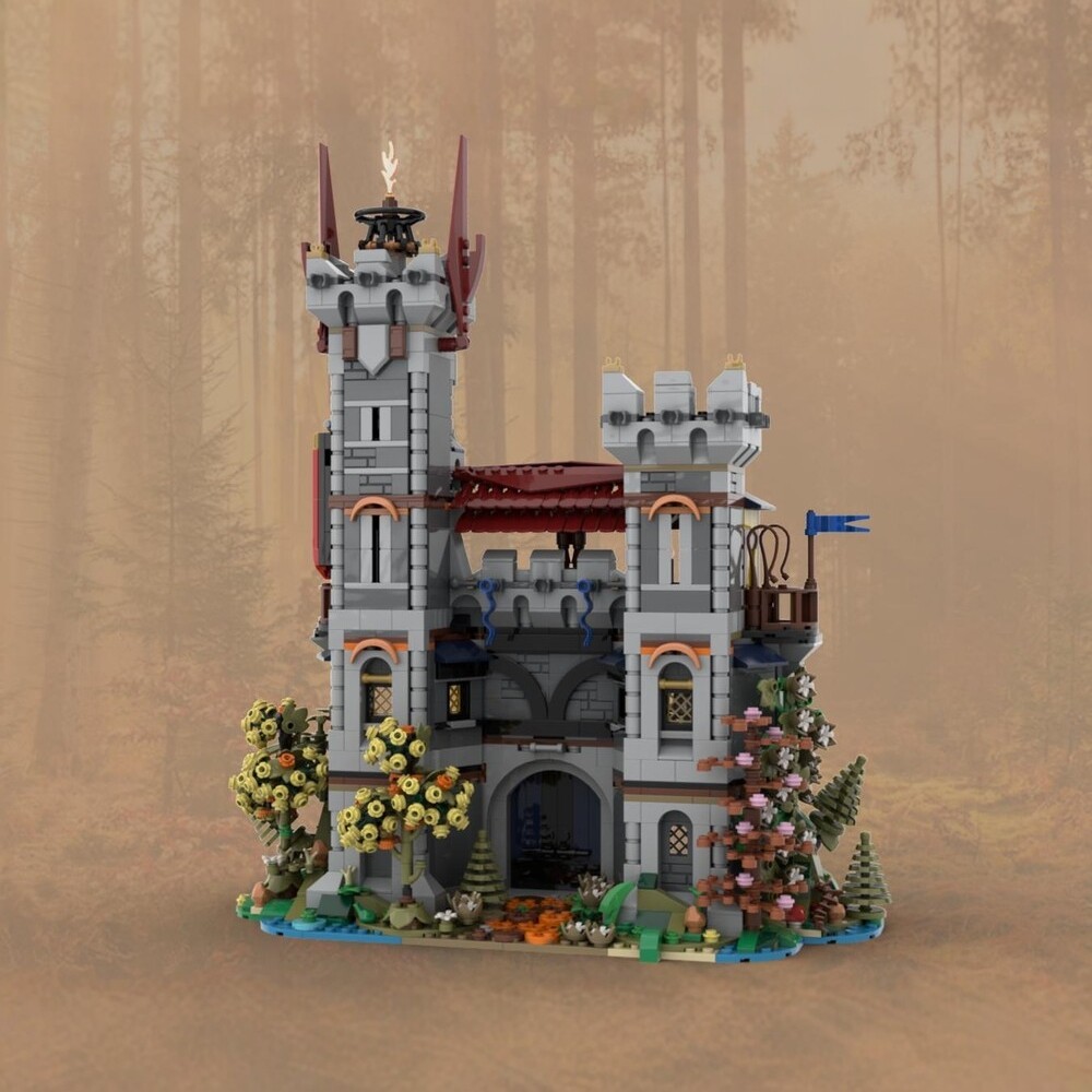 现货小颗粒MOC-150041中世纪城堡巫师的要塞积木益智玩具模型摆件