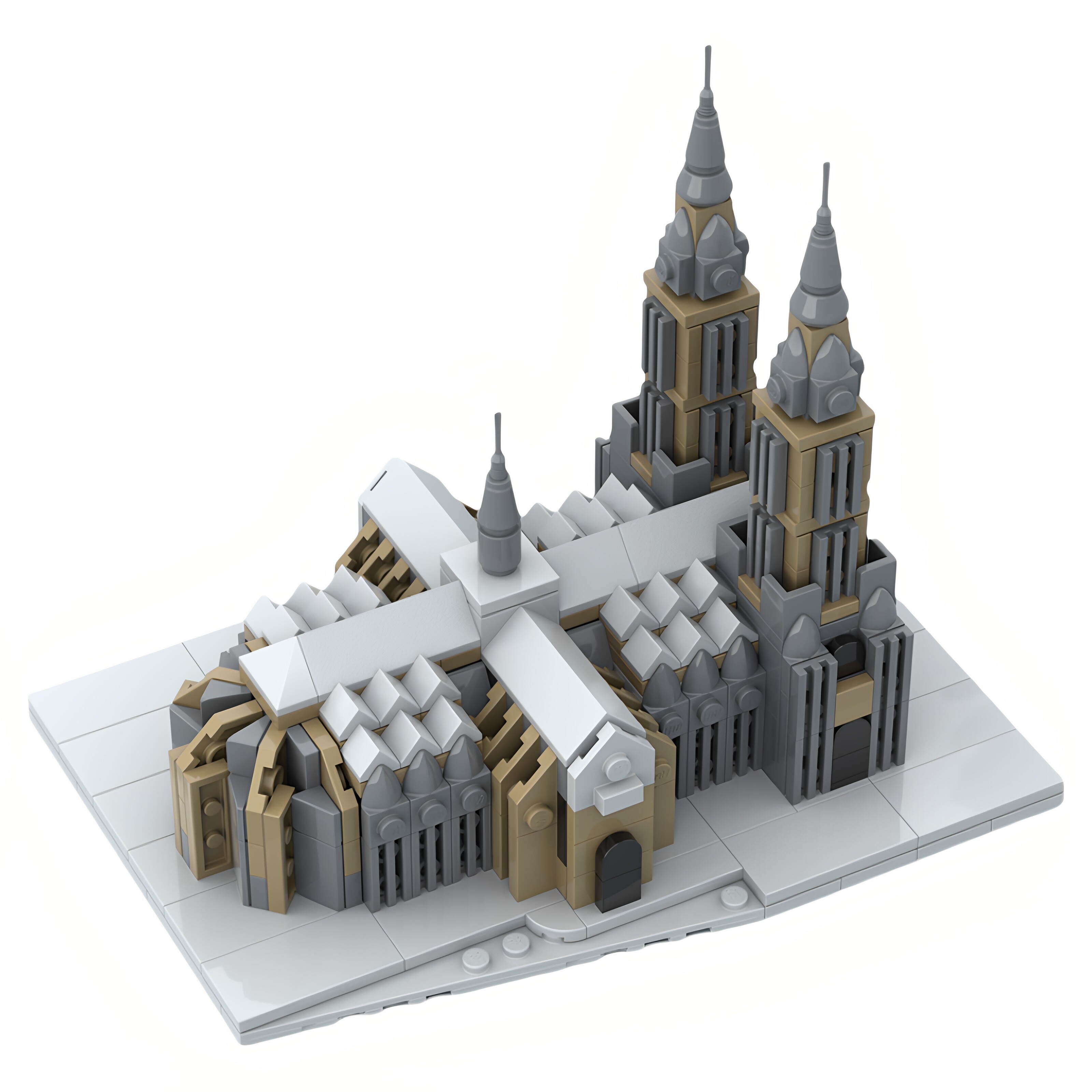 现货小颗粒MOC-150672科隆大教堂建筑积木益智玩具模型礼物摆件