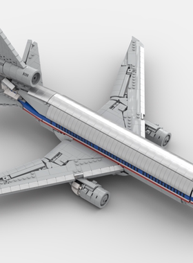 现货小颗粒MOC拼装积木航空飞机DC-10益智美国航空传奇玩具模型男