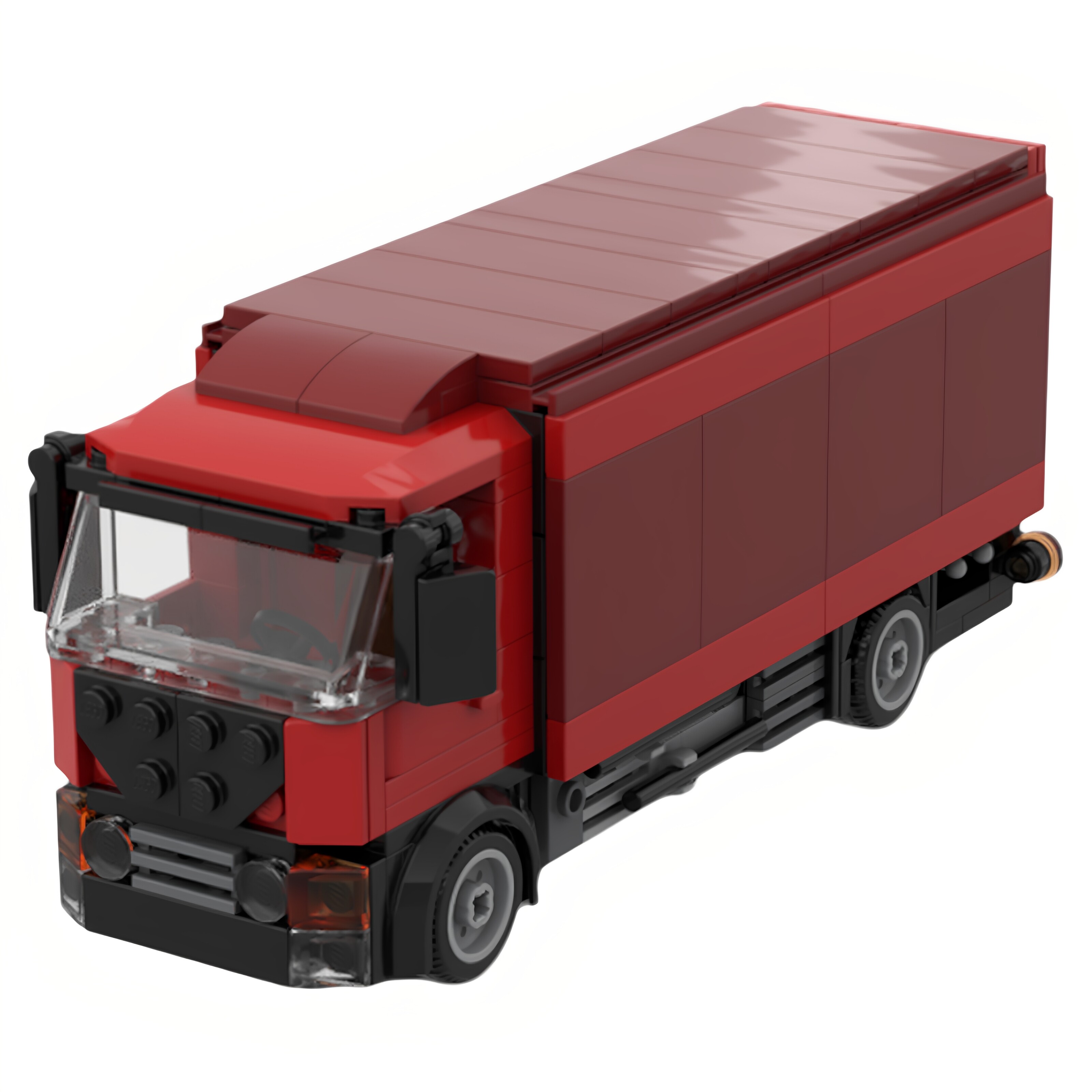现货小颗粒MOC-162961迷你红色面包卡车积木益智玩具模型礼物摆件