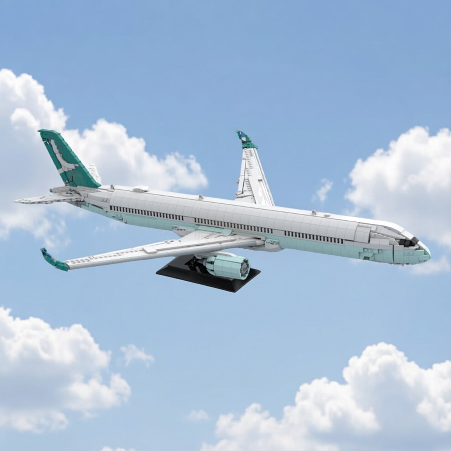 现货小颗粒MOC-234104航空系列国泰航空客机A350-1000积木模型