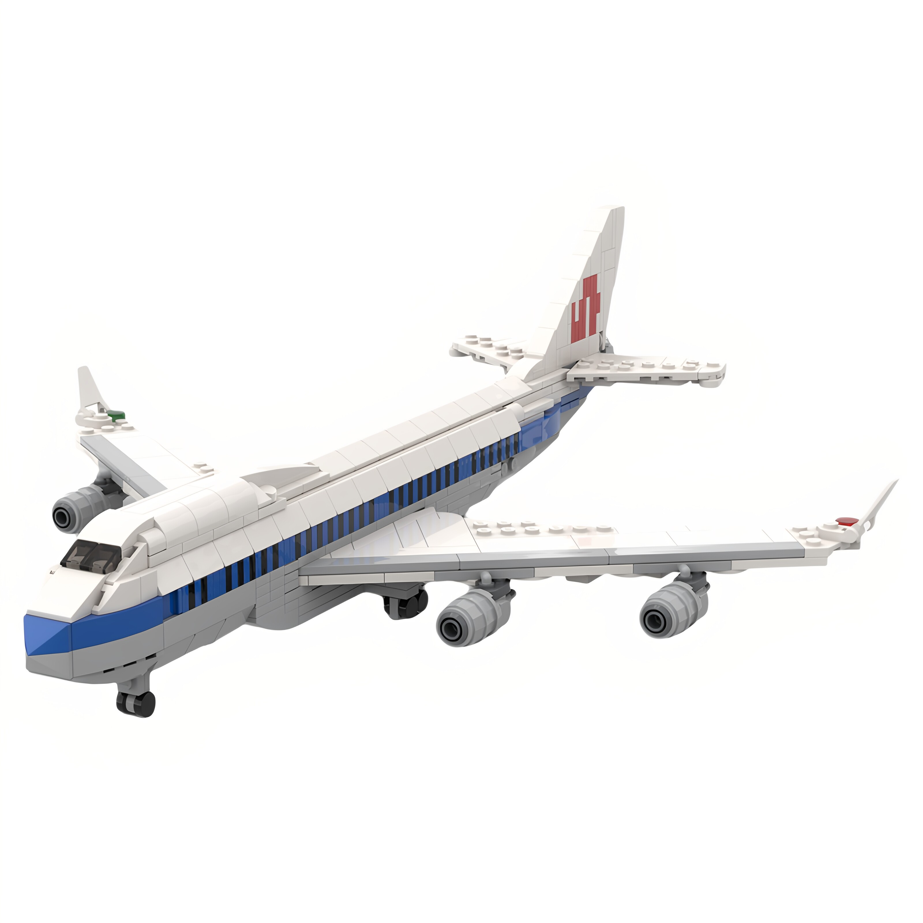 现货小颗粒MOC-264219中国国际航空747-400客机1:200比例积木玩具