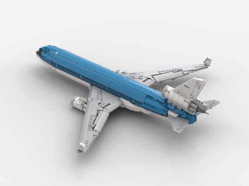 现货小颗粒MOC-230176飞机MD-11积木益智荷兰皇家航空模型玩具