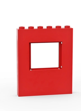 华志积木 15627 中国国产小颗粒拼插积木零配件 1X6X6带窗口面板