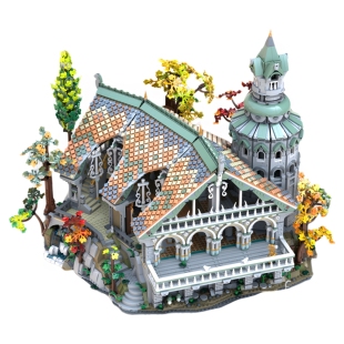 现货小颗粒MOC-254135瑞文戴尔塔楼大厅积木益智玩具模型礼物摆件