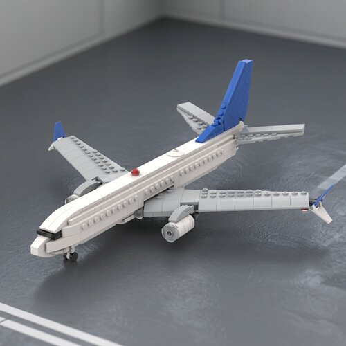 现货小颗粒MOC-32416客机飞机拼装1:125比例波音737积木玩具摆件