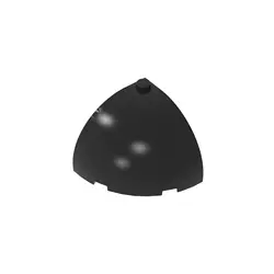 华志积木 49612 转角圆顶弧砖3x3x2-2/3 黑色6300361 白色6337516