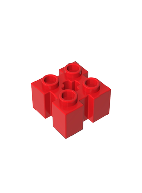 积木90258 2x2 四侧带槽中孔砖零件配件MOC定制DIY礼品玩具科教