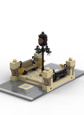 MOC-41731模块化城市建筑系列广场街景