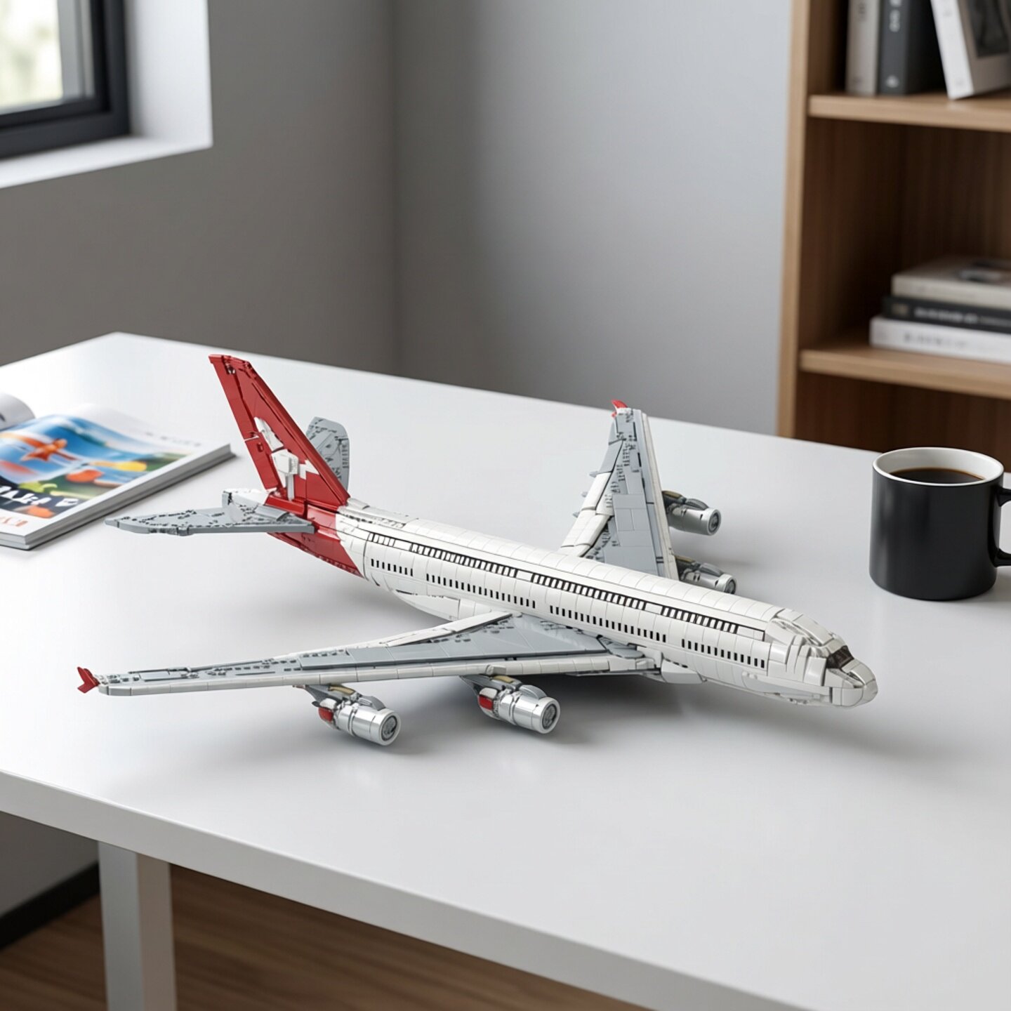 现货小颗粒MOC-232258飞机澳航空客A380客机积木益智玩具模型摆件