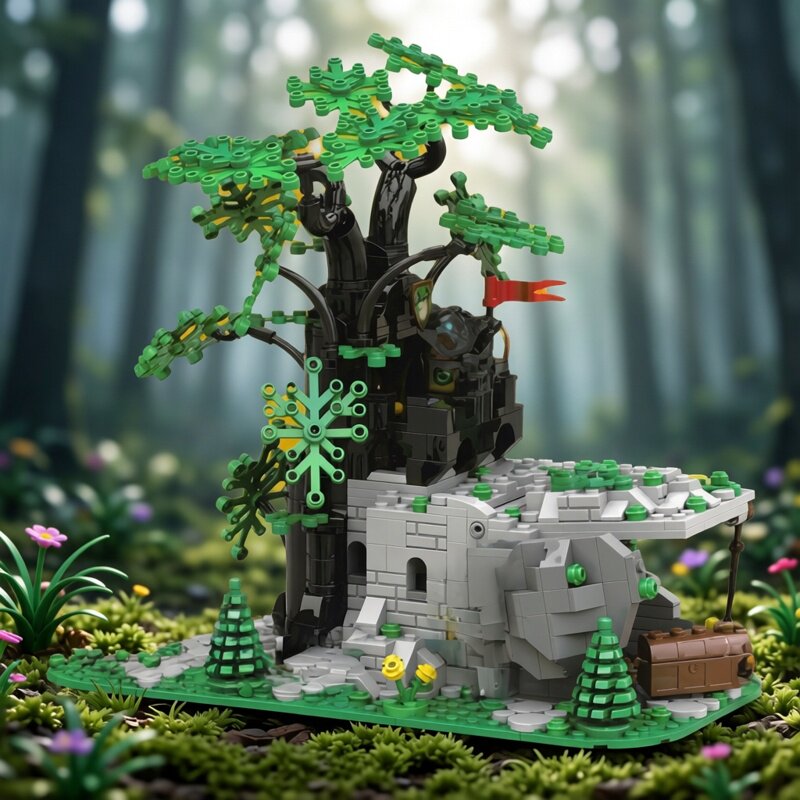 现货小颗粒MOC-128713伪装前哨站重制版创意城堡积木益智模型摆件