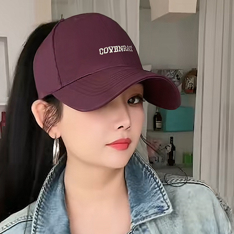 大头围帽子硬顶女款字母刺绣2025