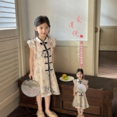 盘扣连衣裙童装 GBUBG 女大童新中式 2026新款 汉服 女童古风旗袍夏季