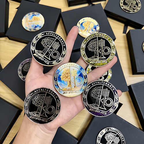 适用奔驰迈巴赫E级S级改装C柱AMG珐琅彩苹果树机盖 GLS车身侧标贴