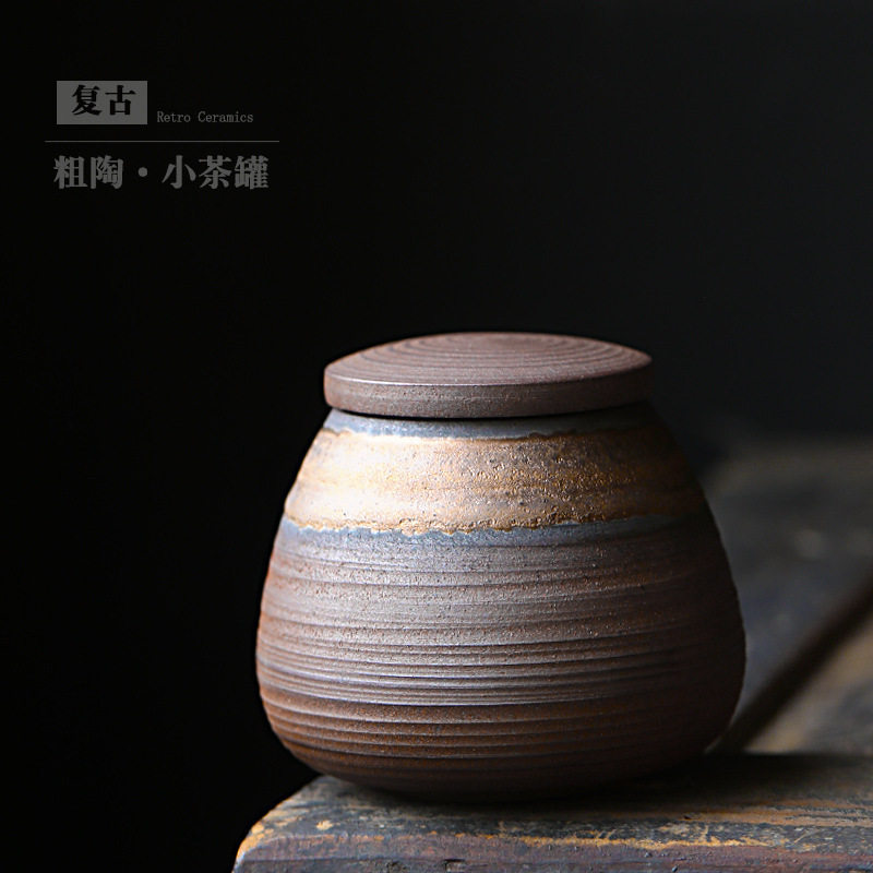 粗陶茶叶罐小号密封储物罐存茶罐便携式茶叶小罐仿柴烧罐子陶瓷罐,餐饮具,茶叶罐,淘宝优惠券,粉丝福利购,淘宝优惠卷