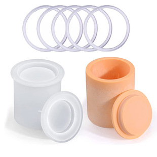 亚马逊新品树脂水晶滴胶南瓜带塞子密封储物罐圆柱体瓶子硅胶模具