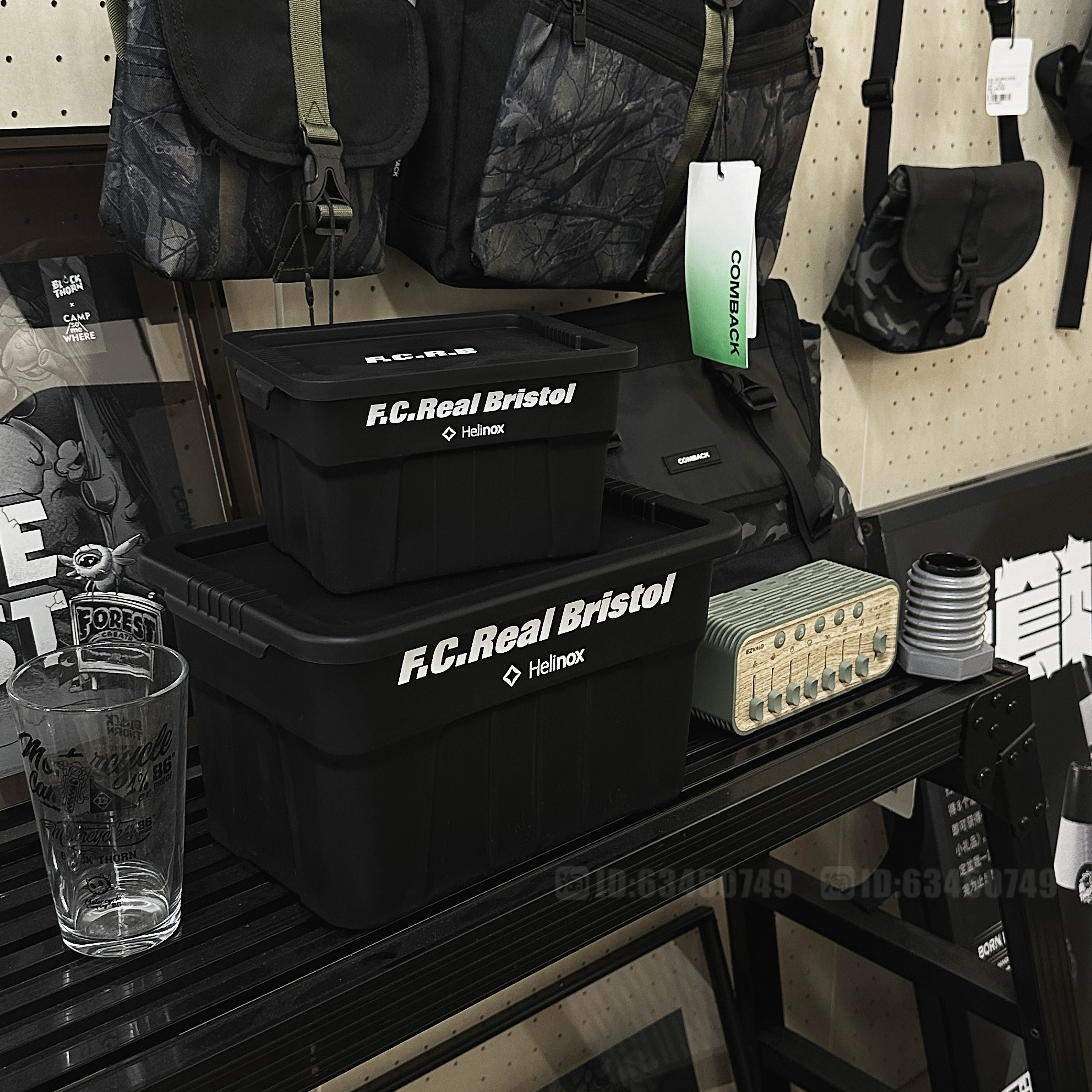 潮牌FCRB藤原浩工业风收纳储物家具潮流摆件零食带盖桌面收纳盒