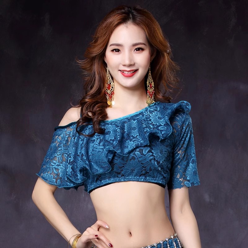 舞辰蝶肚皮舞练功服蕾丝上衣