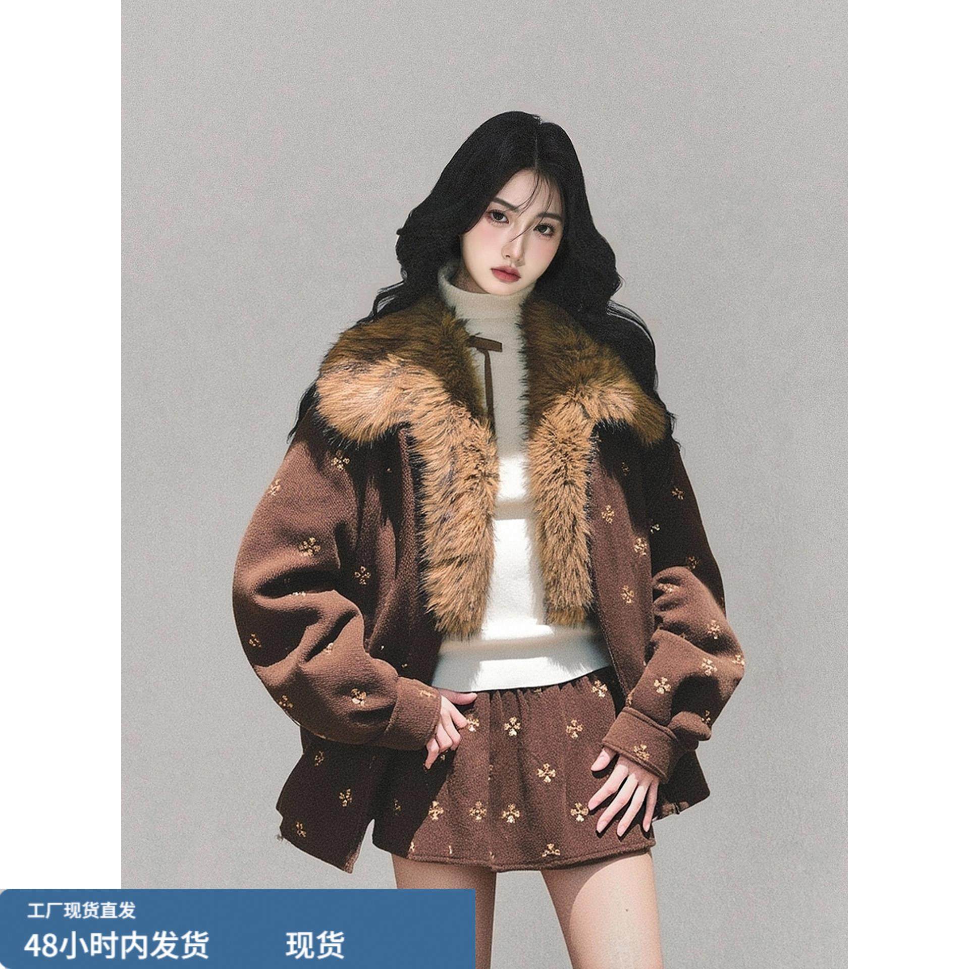 复古风毛领外套女2025冬季新款保暖时尚穿搭高级感外套短裙两件套,孕妇装/孕产妇用品/营养,套装,淘宝优惠券,粉丝福利购,淘宝优惠卷