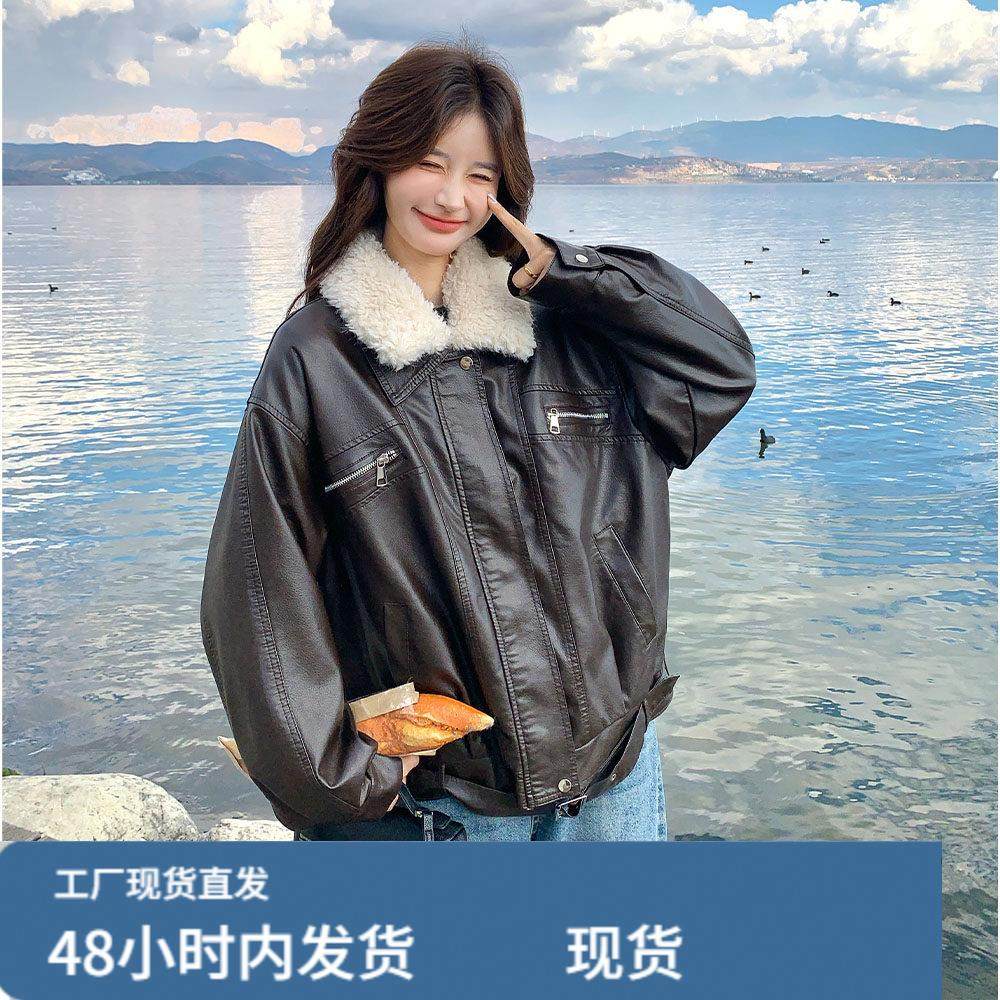 美拉德咖色短款皮毛一体羊羔毛厚外套女秋冬超火好看加绒机车棉服,运动/瑜伽/健身/球迷用品,广场舞套装,淘宝优惠券,粉丝福利购,淘宝优惠卷