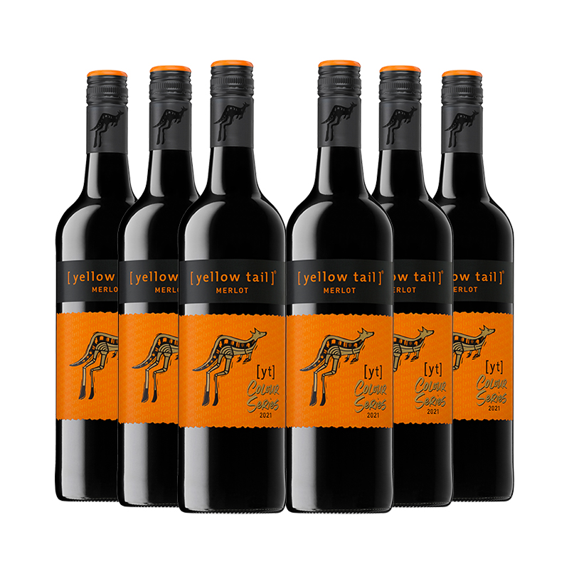 黄尾袋鼠缤纷系列梅洛750ml*6瓶整箱智利原瓶进口红葡萄酒MERLOT-封面