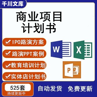 商业计划书创业项目可行性报告招商融资策划推广方案路演ppt模板