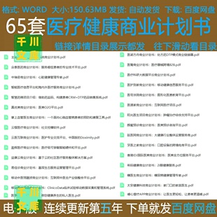 医疗健康项目商业计划书生物医药创业移动医疗融资路演BP方案模板