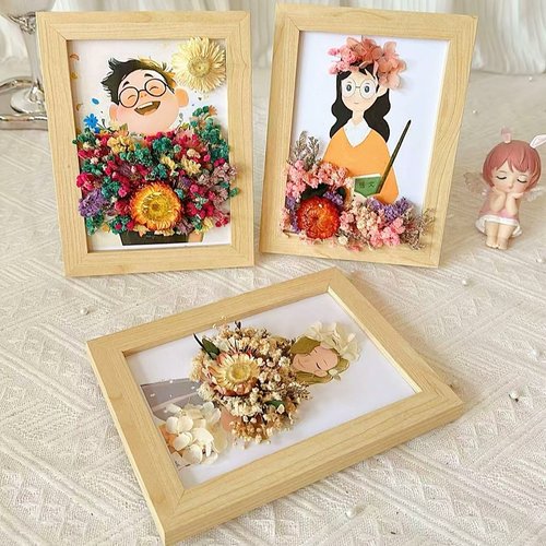 手工DIY立体干花相框贴画材料包创意沙龙手工活动套餐摆台永生