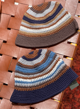 MIGHTY SHINE 秋冬情侣款 手工编织复古navajo彩色棉线渔夫帽