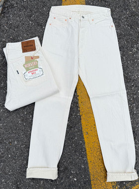 Workers Japan日本长毛怪13.75oz长绒修身锥形&小直筒白色牛仔裤