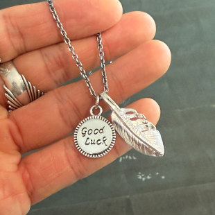 luck银牌 good 摩根银币改造羽毛项链套组 Works祝你好运 North