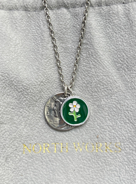 珐琅工艺花卉双吊坠项链套装