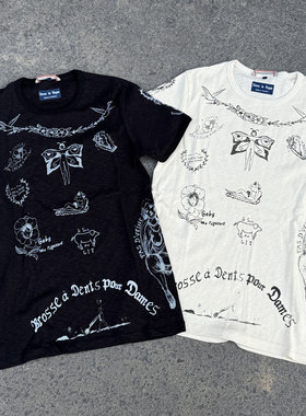 Fleurs De Bagne花囚犯 竹节棉复古old school风双棉印花短袖T恤