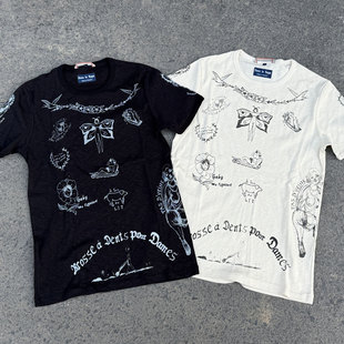 Fleurs De Bagne花囚犯 竹节棉复古old school风双棉印花短袖T恤