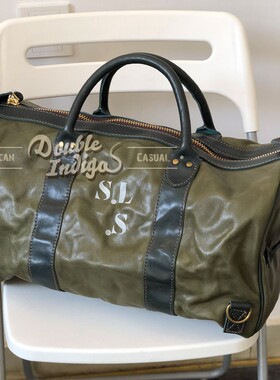 Sturdy Luggage Supply水洗做旧枥木绿色牛皮圆筒手拎单肩旅行包