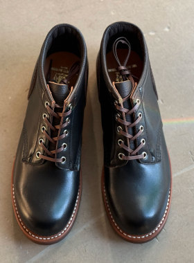 The Boots Material日本浅草制 严选多脂茶芯马皮低帮圆头工装靴