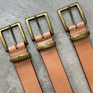 Tenjin Works天神works超厚枥木牛皮复古单针油润原色腰带皮带