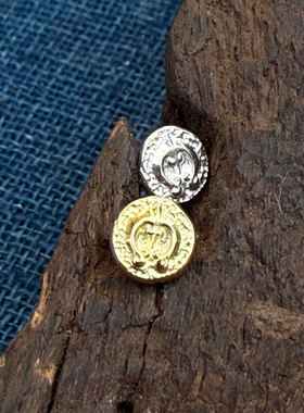 DEAR BLOSSOM 松井直毅 18K全金 NAJA 月牙熔岩全银复古耳钉